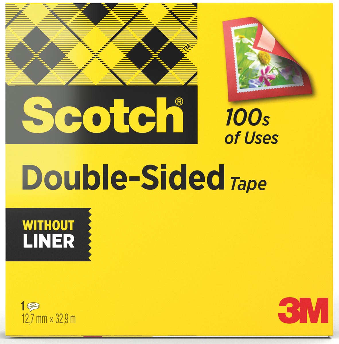 Scotch dubbelzijdige plakband ft 12 mm x 33 m afbeelding