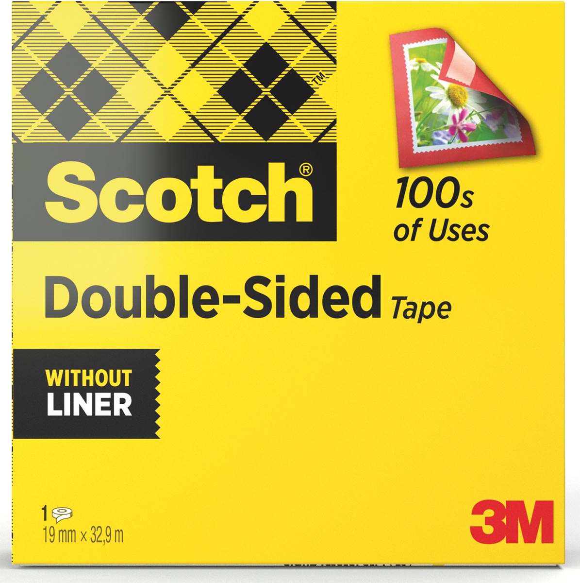 Scotch dubbelzijdige plakband ft 19 mm x 33 m afbeelding
