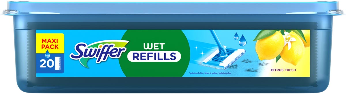 Swiffer navulling vochtige vloerdoekjes Lemon, pak van 20 stuks afbeelding