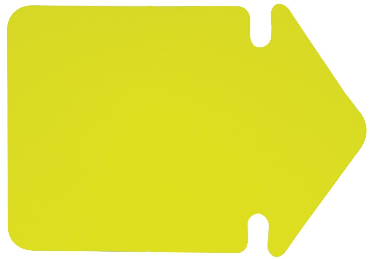 Folia etiketten in fluokarton, 24 cm, fluo geel (pijlen)