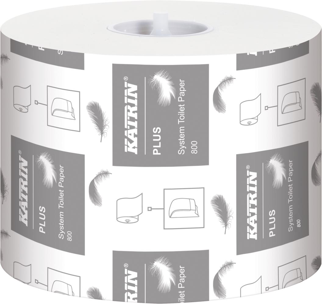 Katrin Plus toiletpapier voor dispensers, 2-laags, 800 vellen, pak van 36 rollen Katrin Plus toiletpapier voor dispensers, 2-laags, 800 vellen, pak van 36 rollen