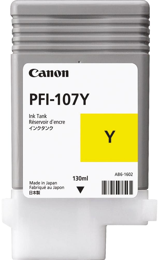 Canon inktcartridge PFI-107, 130 ml, OEM 6708B001, geel afbeelding