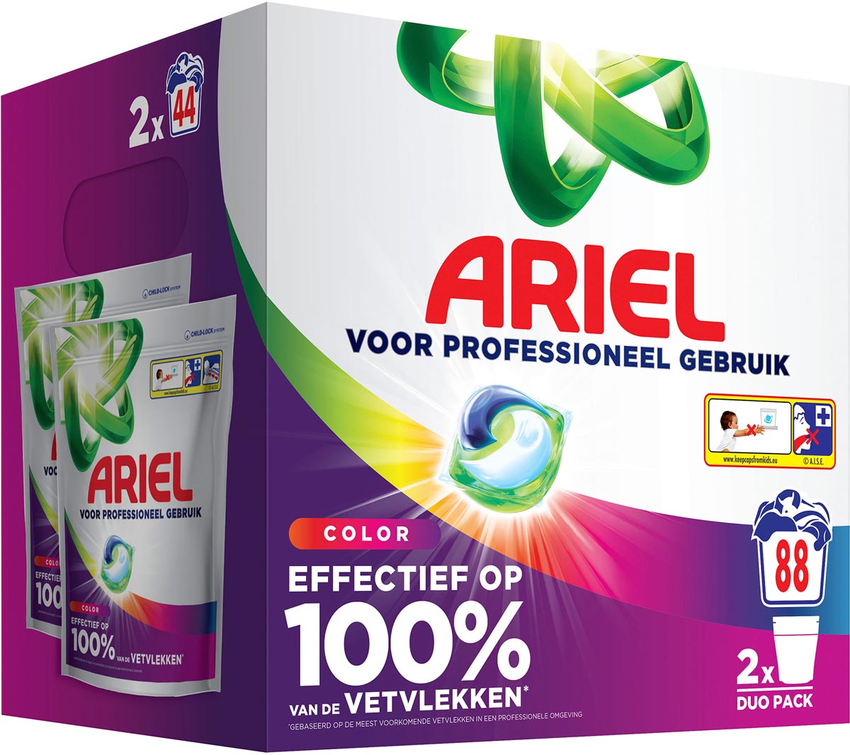 Ariel Professional Formula All-in-1 Colour Protect wascapsules, pak van 44 stuks