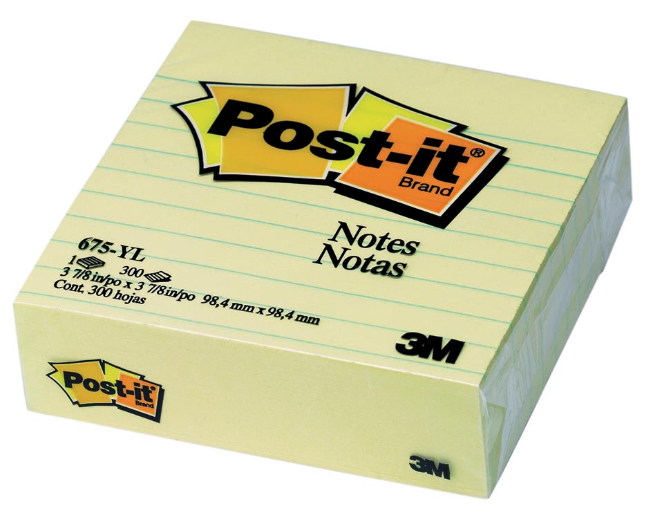 Post It Notes Ft 100 X Mm Geel Gelijnd Blok Van 300 Vel huismerk kopen in de aanbieding