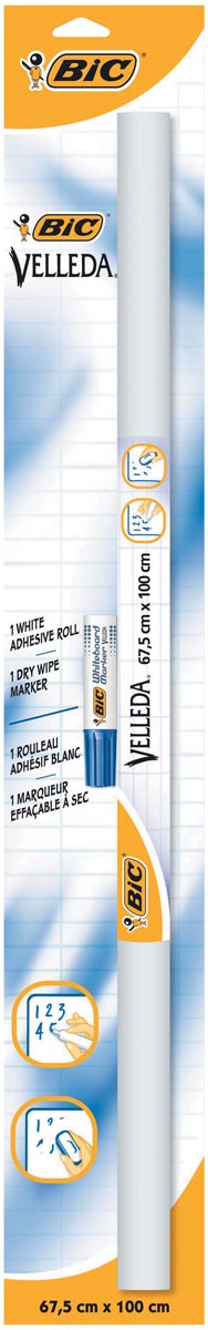 Bic zelfklevende rollen (whiteboard vellen) Velled ft 67 x 100 cm