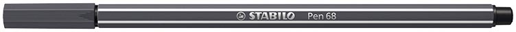 STABILO Pen 68 viltstift, zwartgrijs