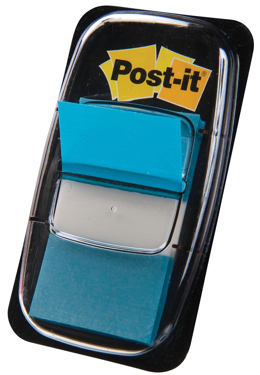 Post-it index standaard, ft 24,4 x 43,2 mm, houder met 50 tabs, turkoois afbeelding