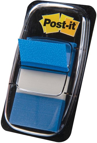 Post-it index standaard, ft 24,4 x 43,2 mm, houder met 50 tabs, blauw