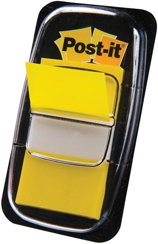 Post-it index standaard, ft 24,4 x 43,2 mm, houder met 50 tabs, geel