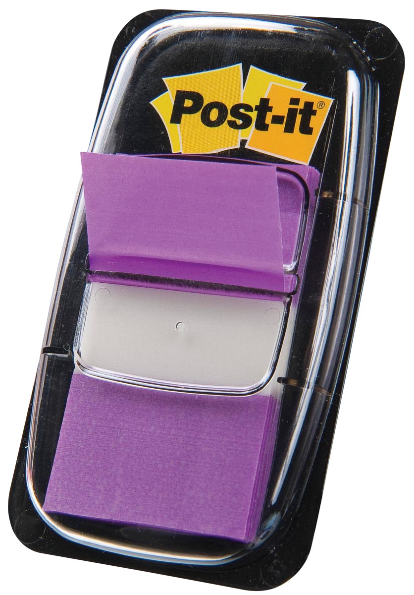 Post-it index standaard, ft 24,4 x 43,2 mm, houder met 50 tabs, paars afbeelding