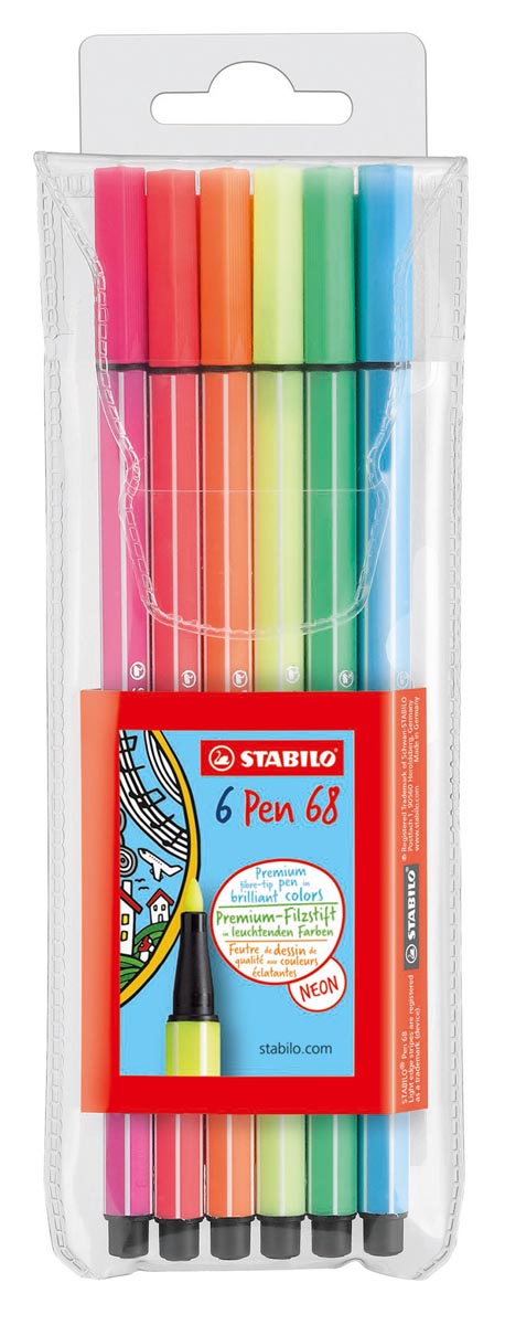 Stabilo Viltstift Pen 68 Neon huismerk kopen in de aanbieding