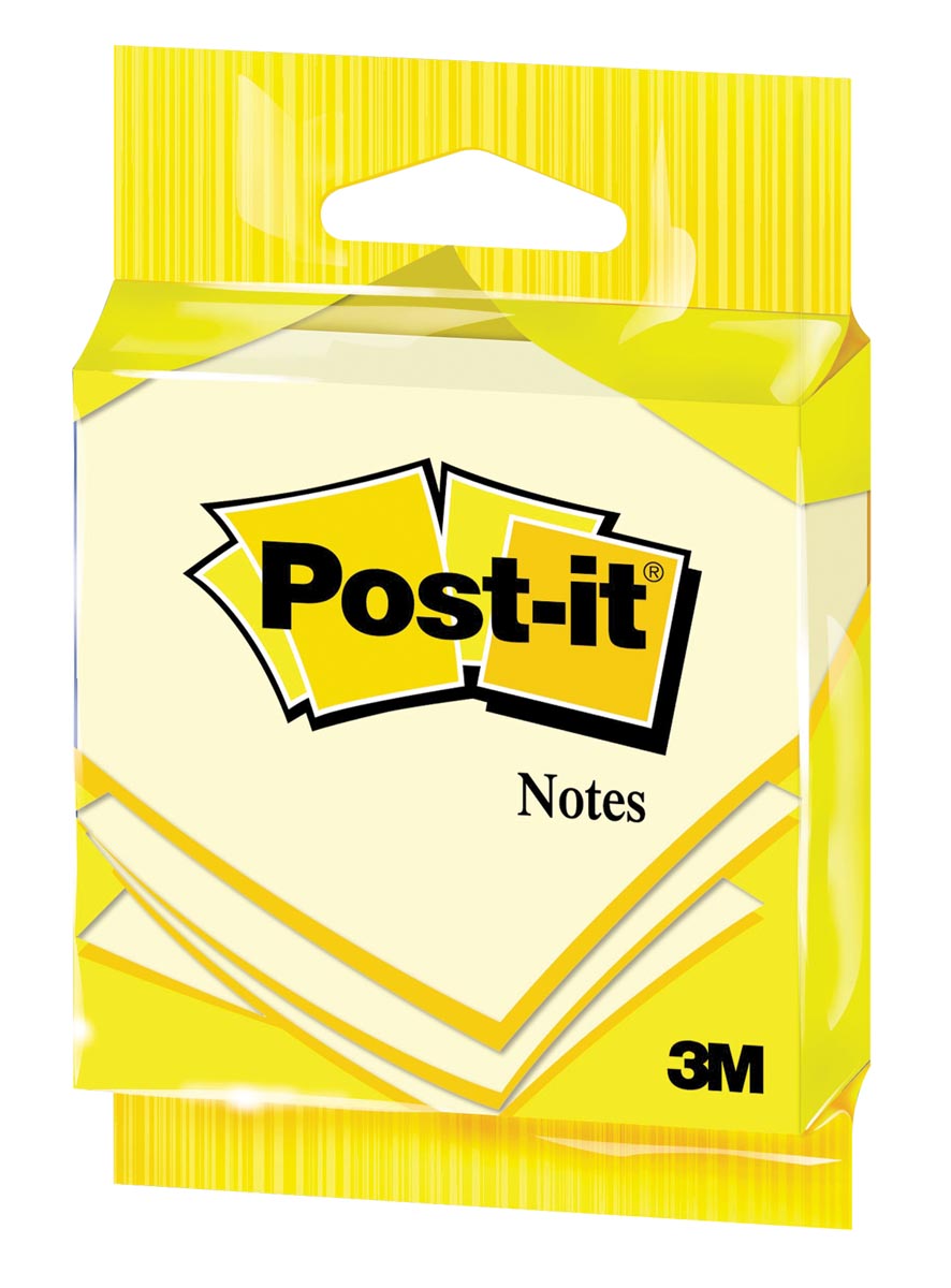 Post-it Notes, 100 vel, ft 76 x 76 mm, geel, op blister afbeelding