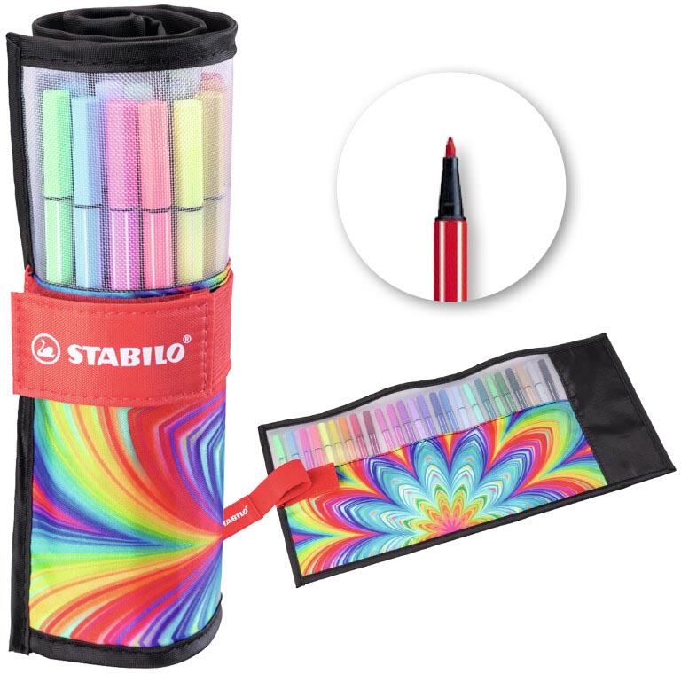 STABILO Pen 68 viltstift ARTY, rollerset van 25 stuks, assorti