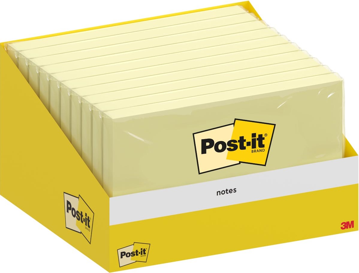 Gele Note Post-it Notes, 100 vel, ft 76 x 127 mm, kanariegeel (canary yellow) bij ...