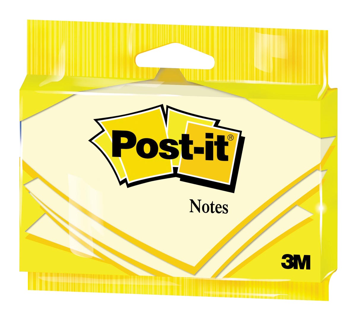 Post-it Notes, 100 vel, ft 76 x 127 mm, geel, op blister afbeelding