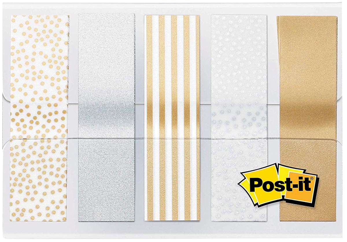Post-it Index, Metallic Collection, ft 11,9 mm x 43,2mm, 5 x 20 stuks afbeelding
