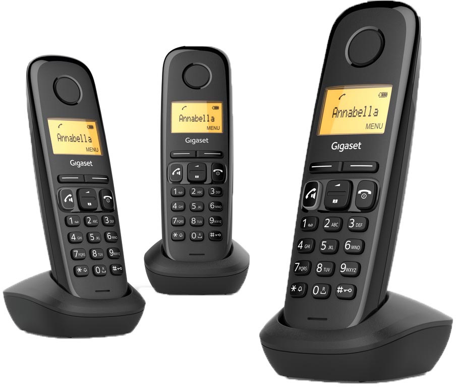 Gigaset A270 Trio DECT draadloze telefoon, met 2 extra handsets, zwart