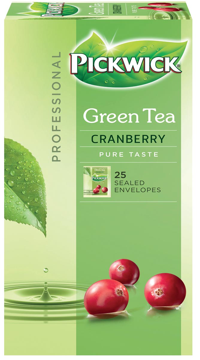 Pickwick thee, groene thee Cranberry, pak van 25 zakjes afbeelding