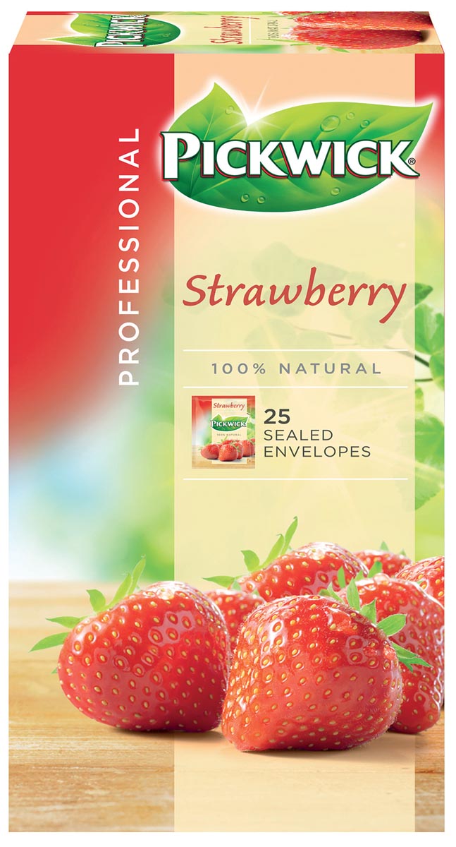 Pickwick thee, aardbei, pak van 25 zakjes afbeelding