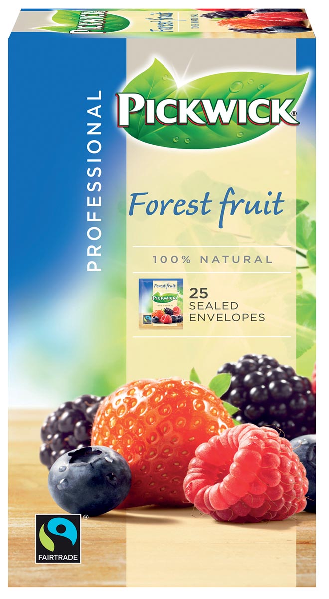 Pickwick thee, bosvruchten, fairtrade, pak van 25 zakjes afbeelding