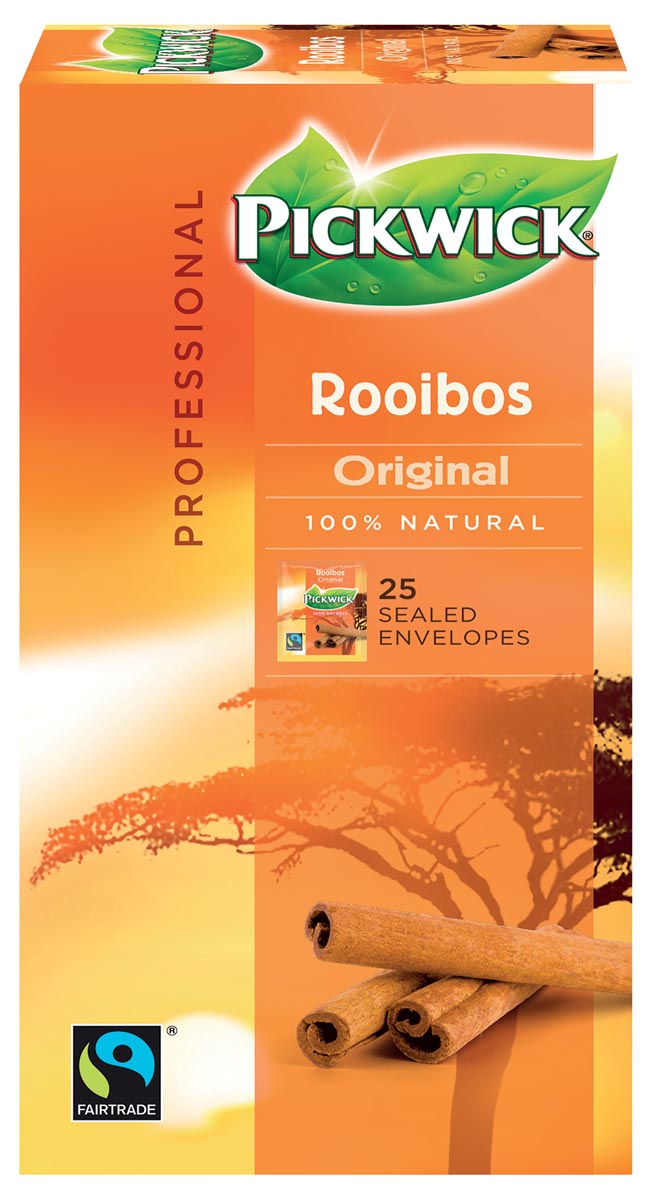 Pickwick thee, rooibos, fairtrade, pak van 25 zakjes afbeelding