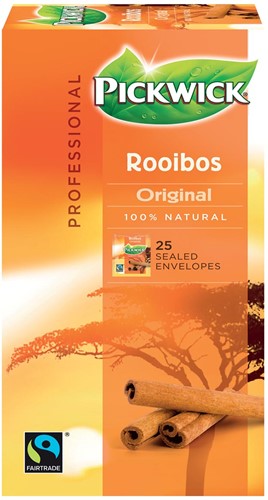 Pickwick thee, rooibos, fairtrade, pak van 25 zakjes