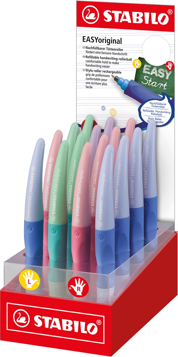 STABILO EASYoriginal roller, pastel, display van 16 stuks, assorti