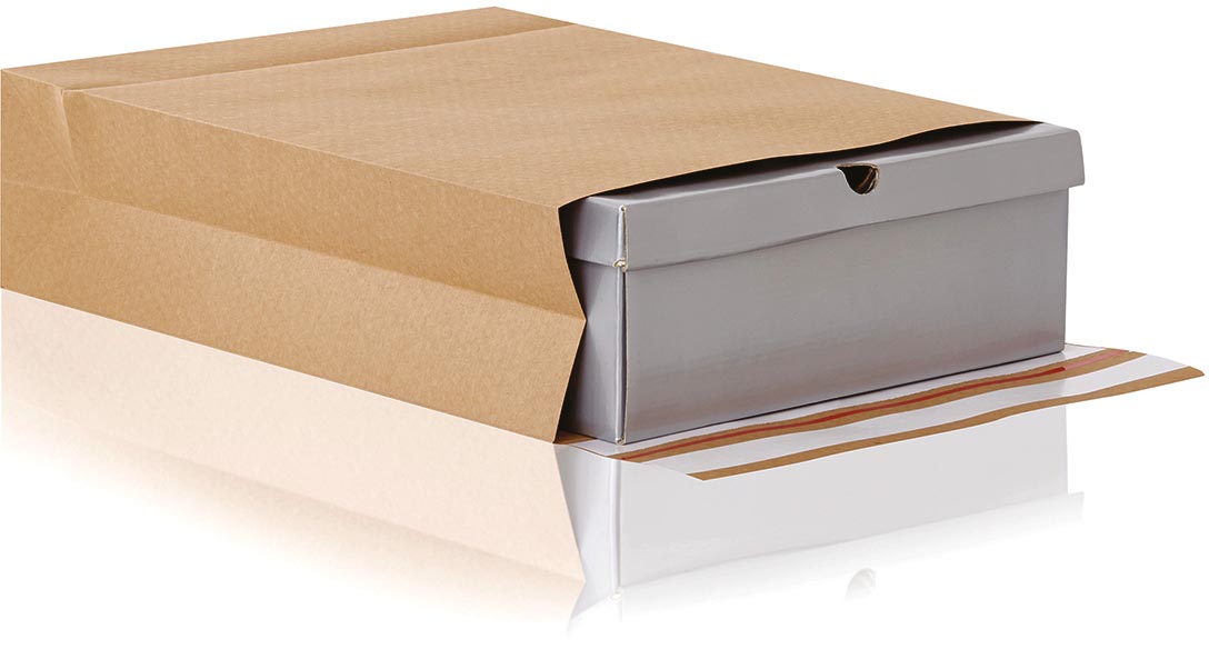 e-Green enveloppen met blokbodem, ft 350 x 450 x 80 + 100 mm, doos van 200 stuks afbeelding