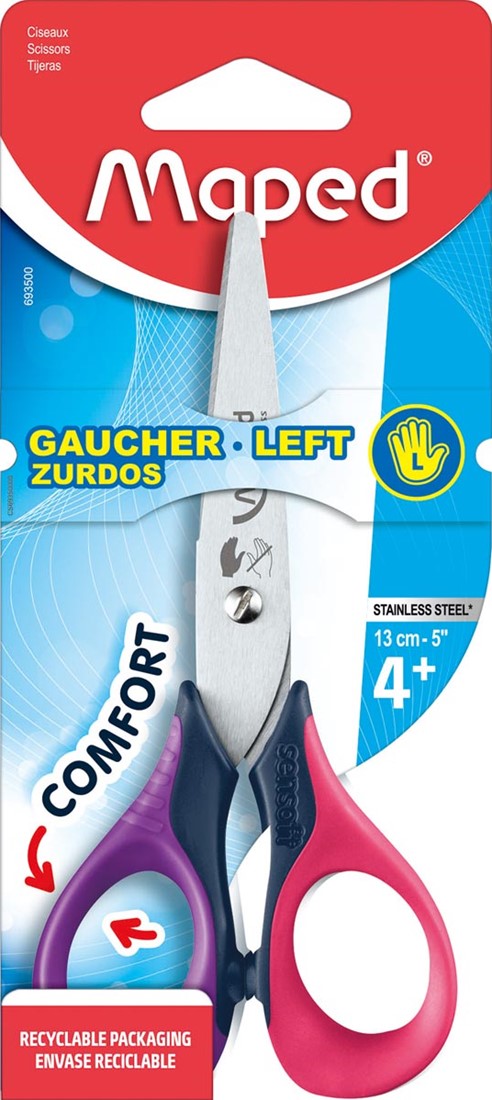Ciseaux Scolaires Maped Start Soft 130mm - Bout Rond Sécurité - Pour Droitiers