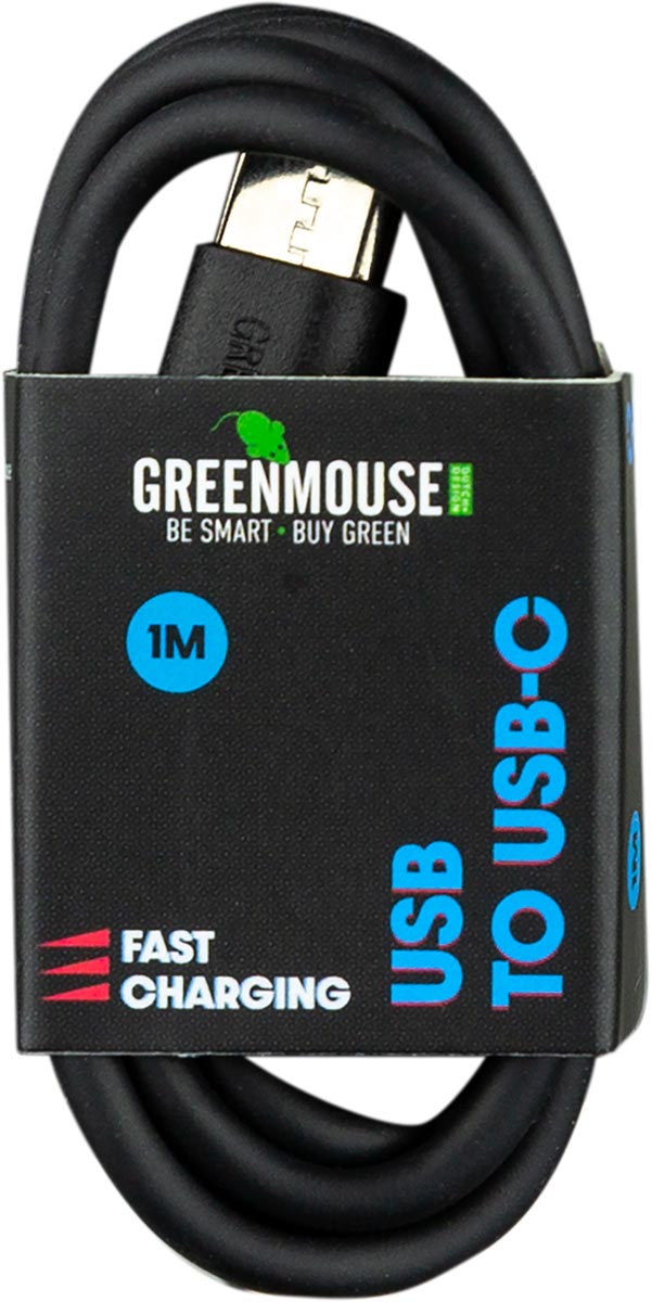 Greenmouse kabel, USB-A naar USB-C, 1 m, zwart afbeelding