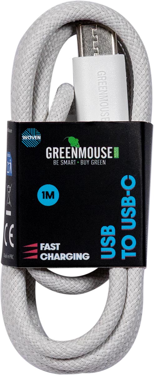 Greenmouse kabel, USB-A naar USB-C, 1 m, woven