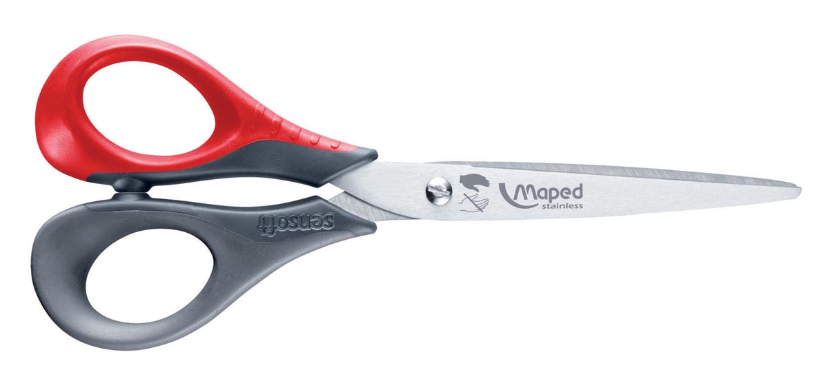 Maped schaar Sensoft 16 cm, voor linkshandigen, met scherpe punt