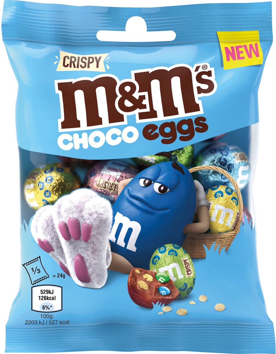 m&m's choco eggs crispy, zakje met chocolade eieren, 72 g m&m's choco eggs crispy, zakje met chocolade eieren, 72 g