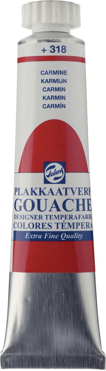 Talens plakkaatverf Extra Fijn tube van 20 ml, karmijn