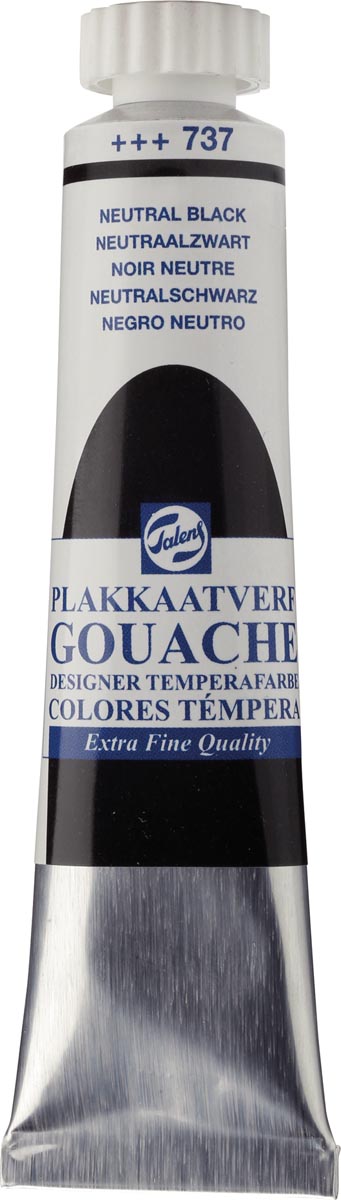 Talens plakkaatverf Extra Fijn tube van 20 ml, neutraalzwart