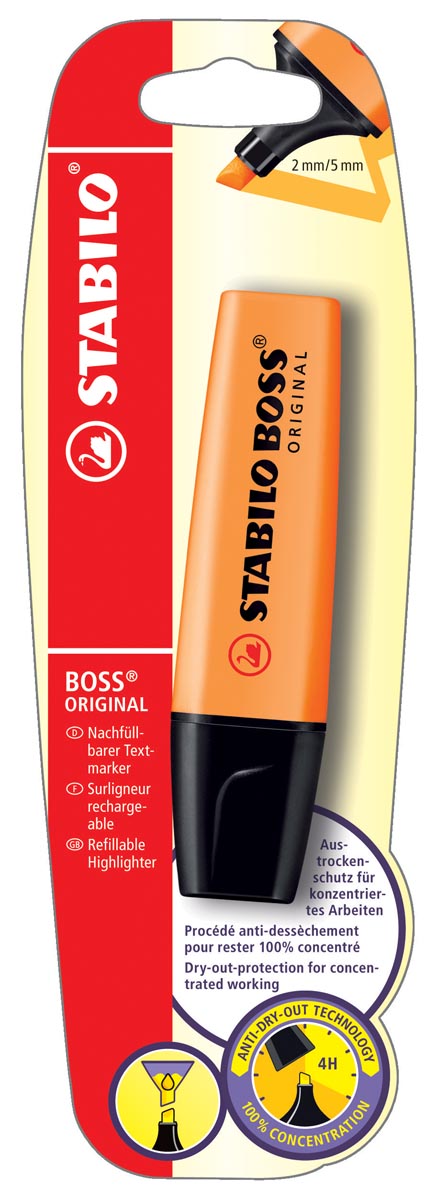 STABILO BOSS ORIGINAL markeerstift, op blister, oranje