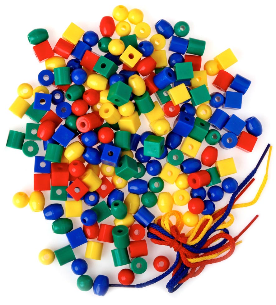 Bouhon parels, pak met 650 stuks in geassorteerde kleuren en 6 veters afbeelding