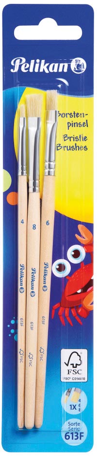 Pelikan penselenset S613F, blister van 3 stuks, nr 4, 6 en 8