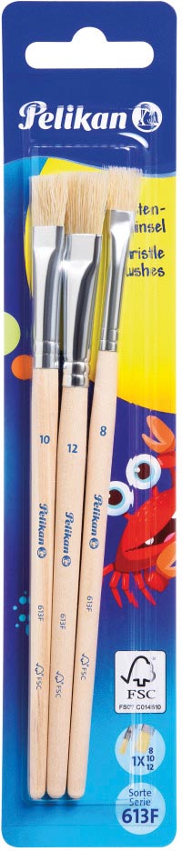 Pelikan penselenset S613F, blister van 3 stuks, nr 8, 10 en 12