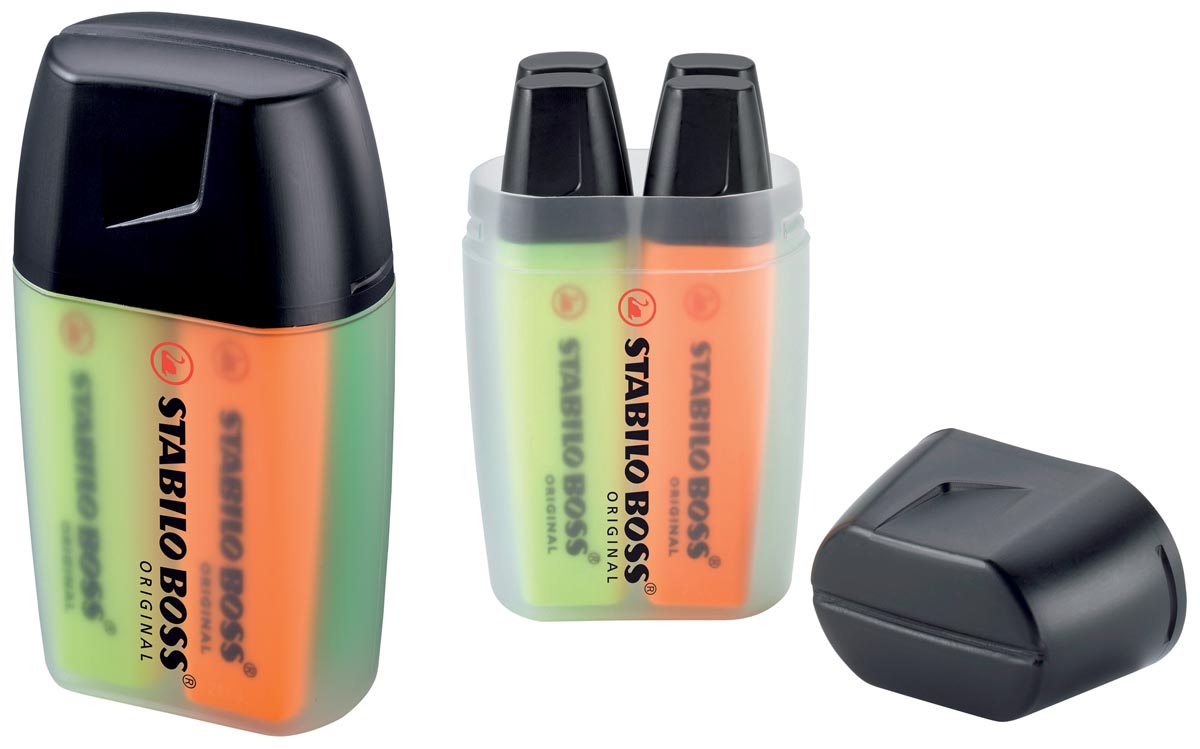 STABILO BOSS ORIGINAL markeerstift, Big Box van 4 stuks in geassorteerde kleuren afbeelding