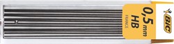 Bic criterium potloodstiften, 0,5 mm, HB, etui van 12 stuks