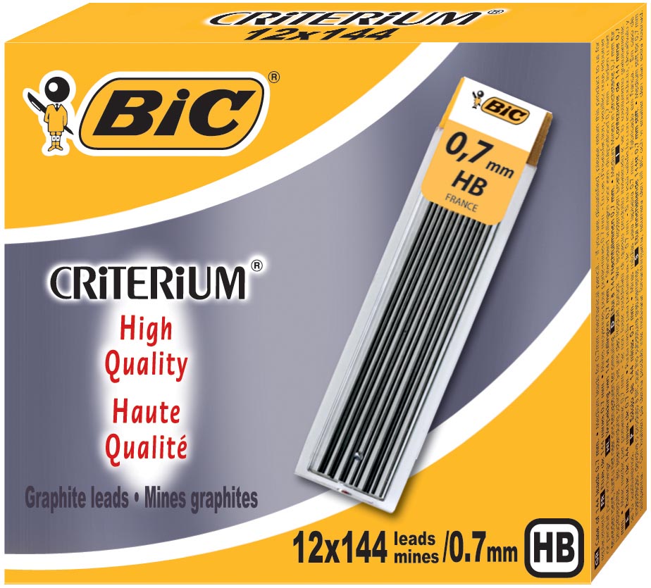 Bic criterium potloodstiften, 0,7 mm, HB, etui van 12 stuks afbeelding
