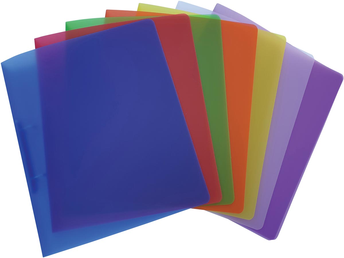 Alpha ringmap, voor ft A4, uit PP, 2 ringen van 25 mm, geassorteerde transparante kleuren afbeelding