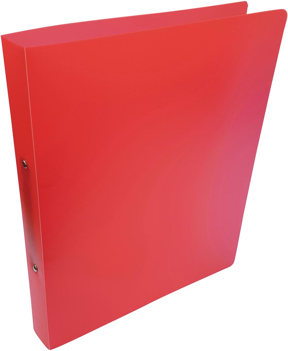 Alpha ringmap, voor ft A4, uit PP, 2 ringen van 25 mm, transparant rood afbeelding
