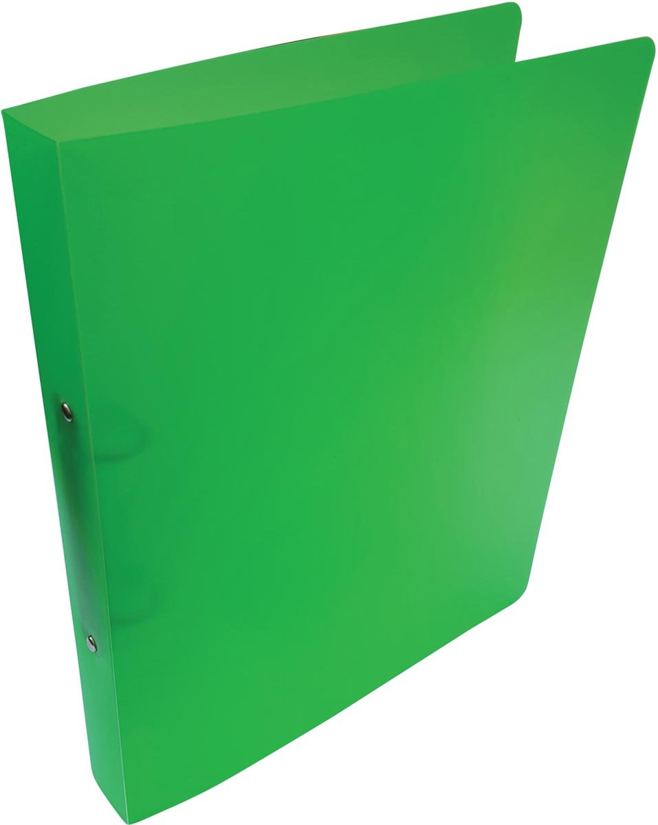 Alpha ringmap, voor ft A4, uit PP, 2 ringen van 25 mm, transparant groen afbeelding