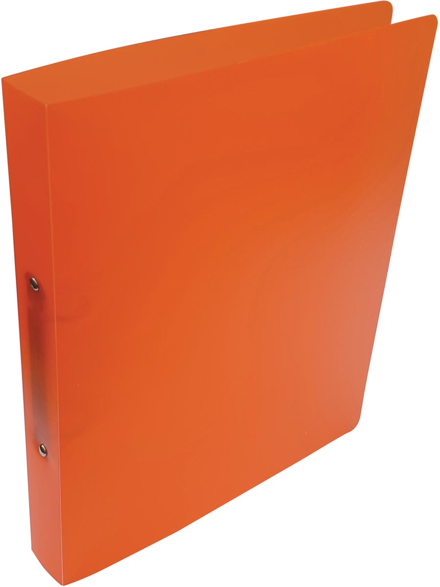 Alpha ringmap, voor ft A4, uit PP, 2 ringen van 25 mm, transparant oranje afbeelding