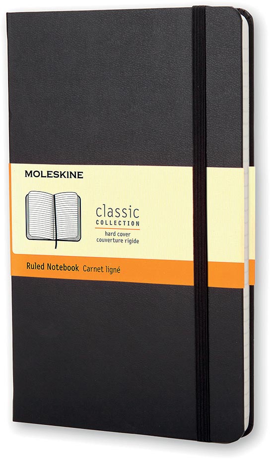 Moleskine notitieboek, ft 13 x 21 cm, gelijnd, harde cover, 240 bladzijden, zwart afbeelding