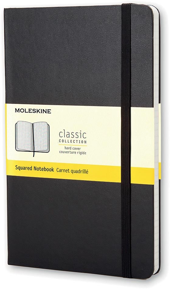 Moleskine notitieboek, ft 13 x 21 cm, geruit, harde cover, 240 bladzijden, zwart afbeelding