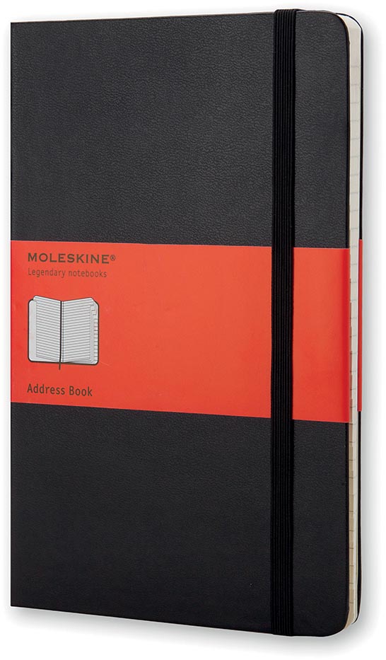 Moleskine d'adresse, ft 13 x 21 cm, ligné, couverture solide