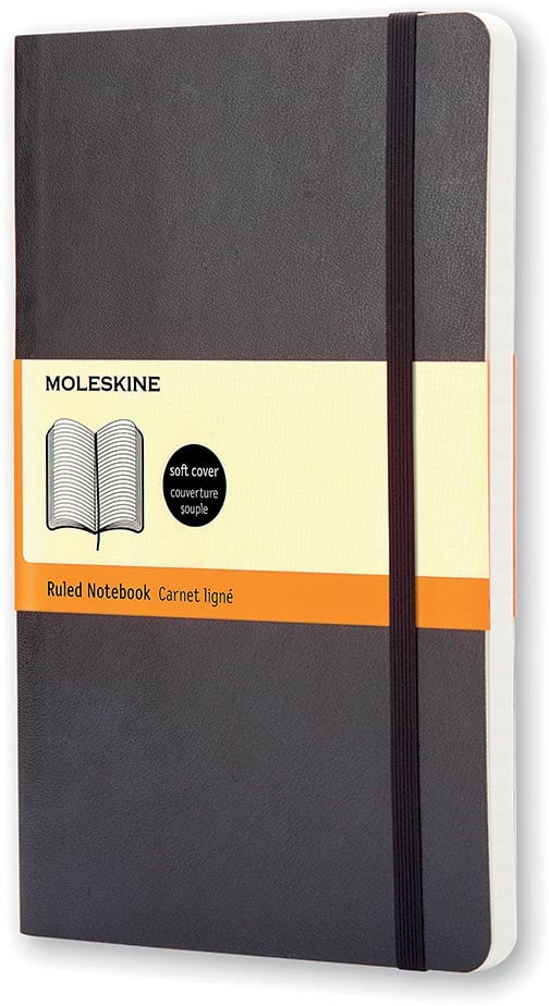 Moleskine notitieboek, ft 9 x 14 cm, gelijnd, soepele cover, 192 bladzijden, zwart afbeelding
